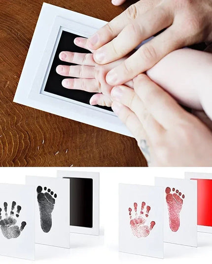 Newborn Baby DIY Hand And Footprint Kit Ink Pads Photo Frame Handprint Toddlers Souvenir Accessories Safe Clean Baby Shower Gift