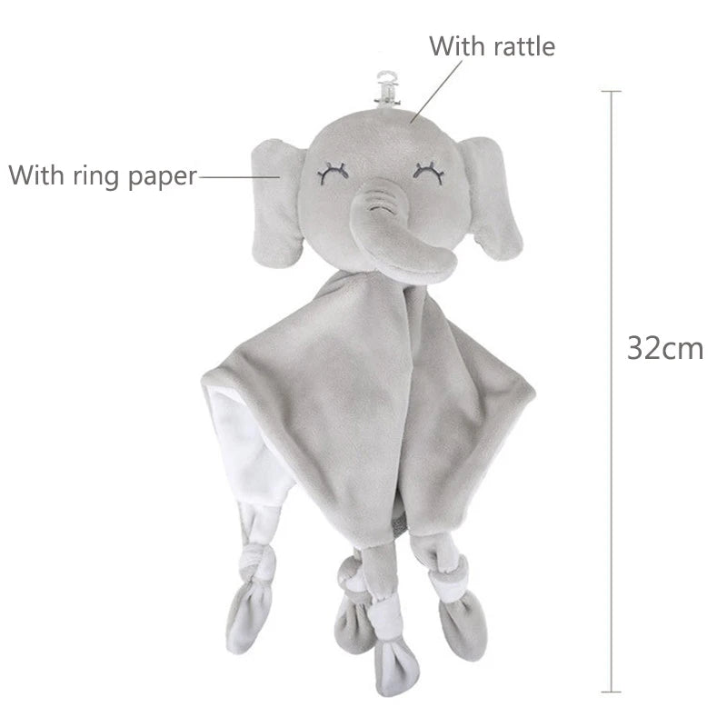 Cuddly Plush Animal Lovey Blanket: Rabbit Sleeping Toy for Babies