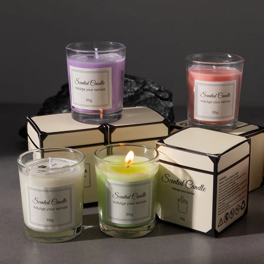 Creative Aromatherapy Candle Set: Smokeless Handmade Soy Wax in Elegant Gift Box