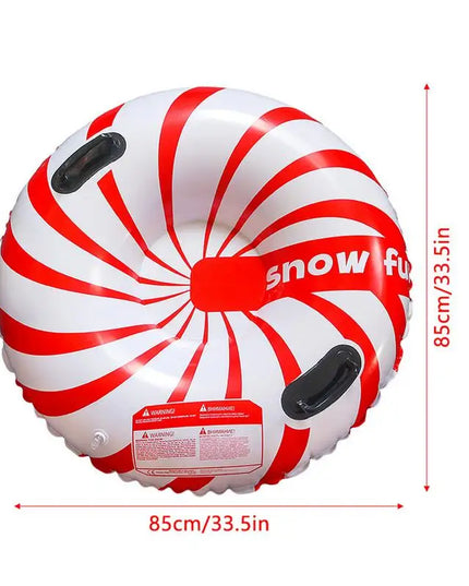 Inflatable Snow Tube for Sledding: Foldable Winter Sledge for Kids and Adults with 2 Handles