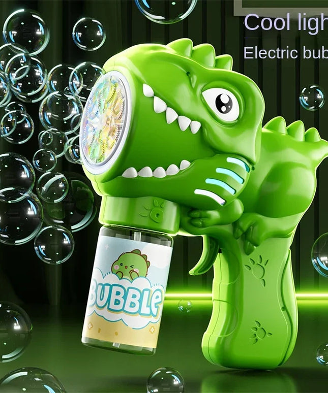 6-Hole Dinosaur Bubble Machine: Fully Automatic Electric Bubble Gun for Kids