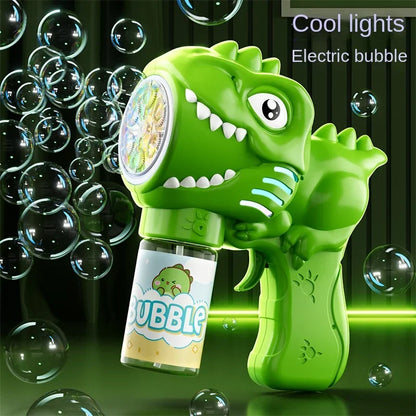 6-Hole Dinosaur Bubble Machine: Fully Automatic Electric Bubble Gun for Kids