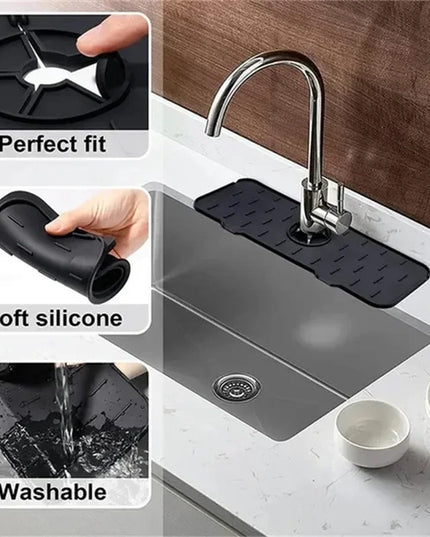 Silicone Faucet Absorbent Pad: Kitchen Sink Splash Catcher and Countertop Protector