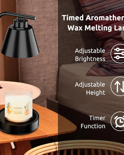 Candle Warmer with Timer: Dimmable Electric Wax Melt Lamp for 3-Wick Scented Candles