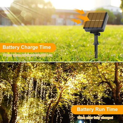 Outdoor Solar String Lights: 7M/12M/22M/32M LED Twinkle Fairy Lights for Christmas and Patio Decor