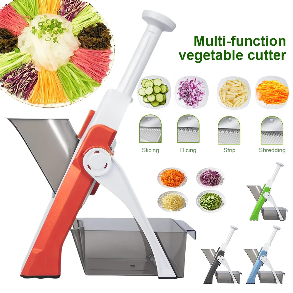 Multi-Functional Vegetable Slicer: Safe Chopper for Potatoes, Shredders, and Kitchen Gadgets