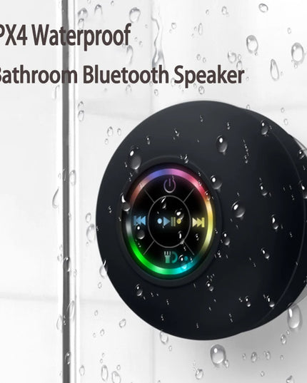 Wireless Shower Speaker: IPX4 Mini Bluetooth Speaker with RGB Light and Microphone