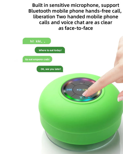 Wireless Shower Speaker: IPX4 Mini Bluetooth Speaker with RGB Light and Microphone