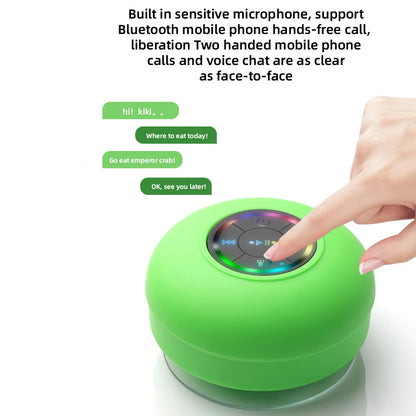 Wireless Shower Speaker: IPX4 Mini Bluetooth Speaker with RGB Light and Microphone