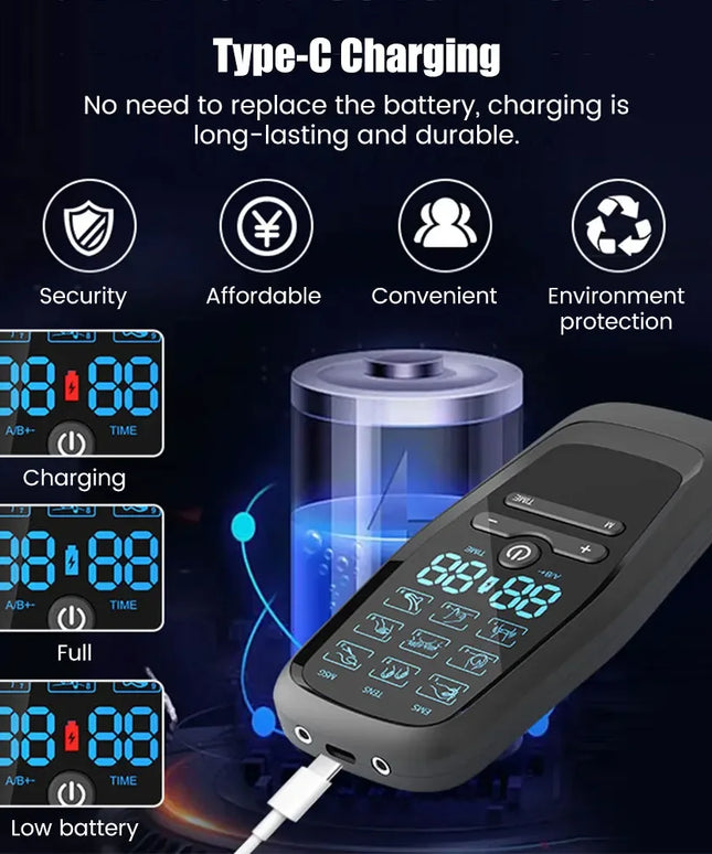 Electric Acupuncture Massager: Rechargeable Full-Body EMS Muscle Stimulator and Tens Unit