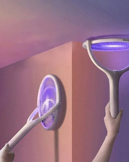 5-in-1 Fast Charging Electric Mosquito Swatter: Adjustable Battery-Powered Bug Zapper Lamp