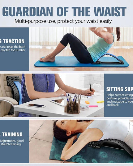 Multi-Level Massager with Back Stretcher: Waist and Neck Support Tool for Yoga