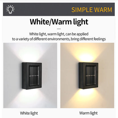 Solar Powered Wall Lamp: Waterproof LED Lights for Outdoor Garden and Landscape Lighting