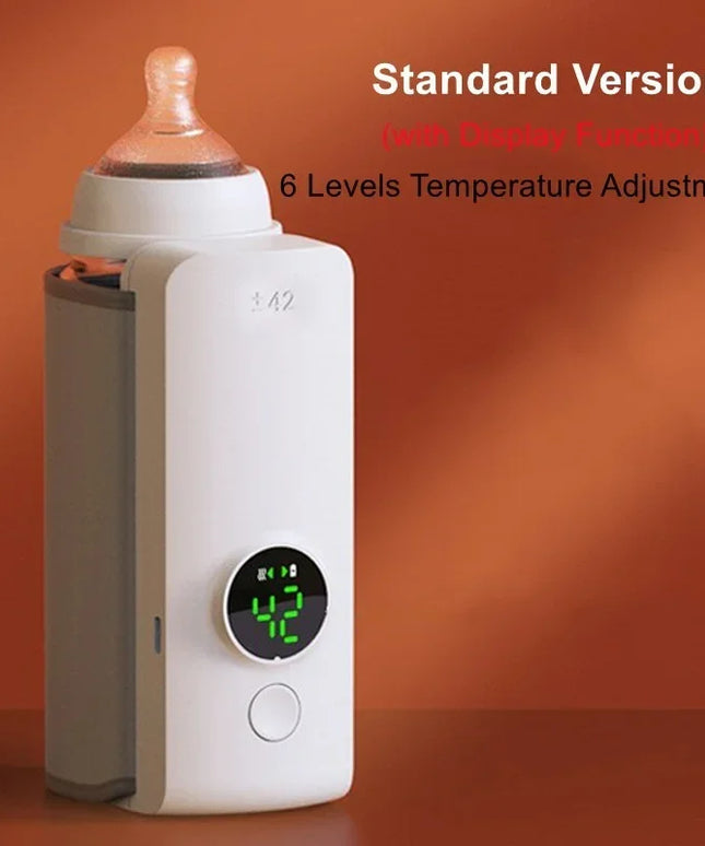 Rechargeable Portable Bottle Warmer: Cordless Milk Warmer with Temperature Control for Travel and Home