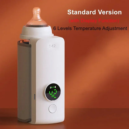 Rechargeable Portable Bottle Warmer: Cordless Milk Warmer with Temperature Control for Travel and Home