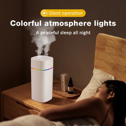 Portable USB Cool Mist Humidifier: 600ml Aroma Oil Diffuser with Colorful Night Light