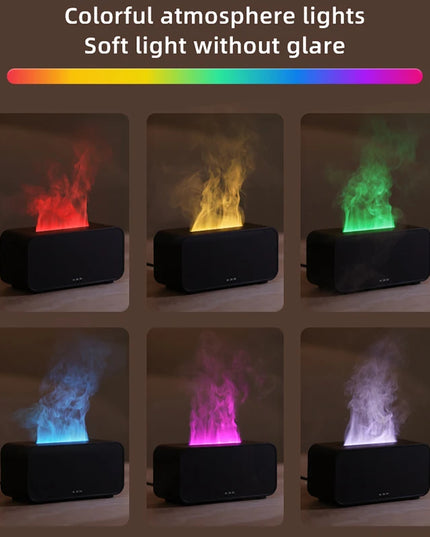 Aromatherapy Humidifier with LED Flame Effect: Mini Timer Diffuser for Home