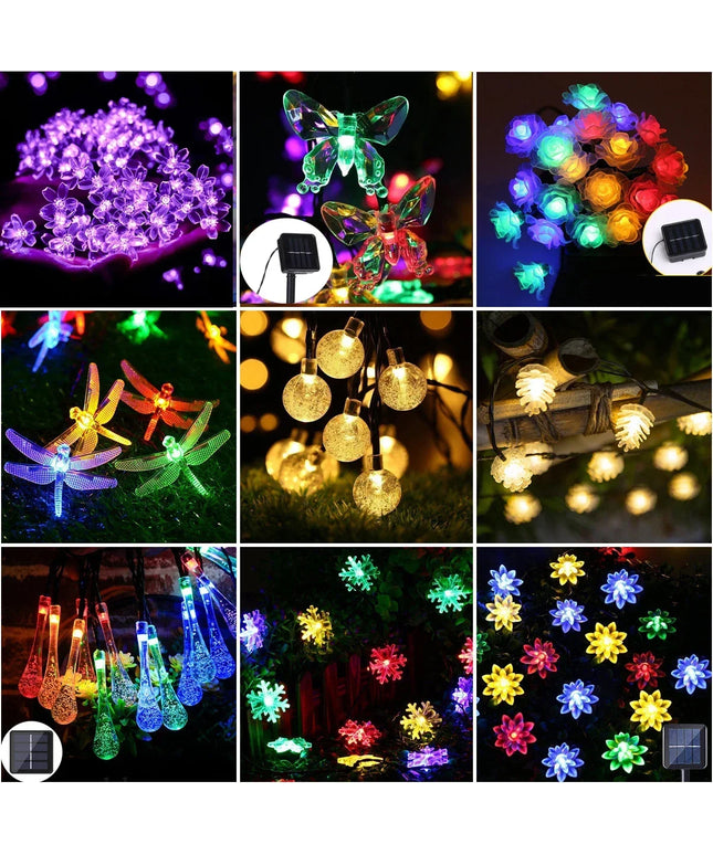 5-12M Crystal Ball Solar String Lights: LED Fairy Lights for Garden and Christmas Decor
