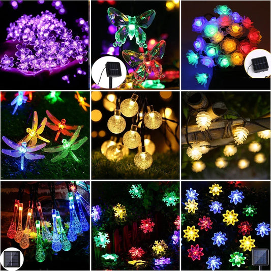 5-12M Crystal Ball Solar String Lights: LED Fairy Lights for Garden and Christmas Decor