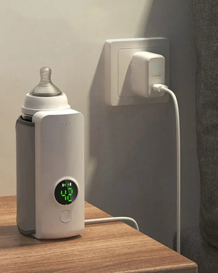 Rechargeable Portable Bottle Warmer: Cordless Milk Warmer with Temperature Control for Travel and Home
