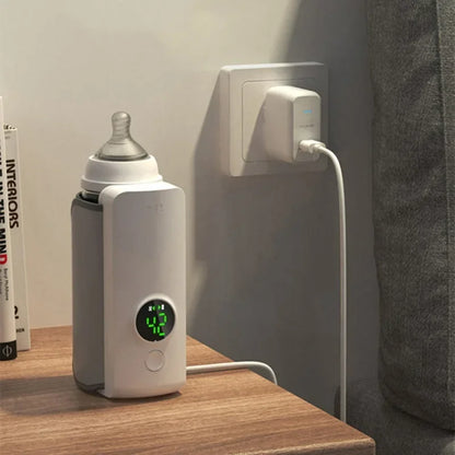 Rechargeable Portable Bottle Warmer: Cordless Milk Warmer with Temperature Control for Travel and Home