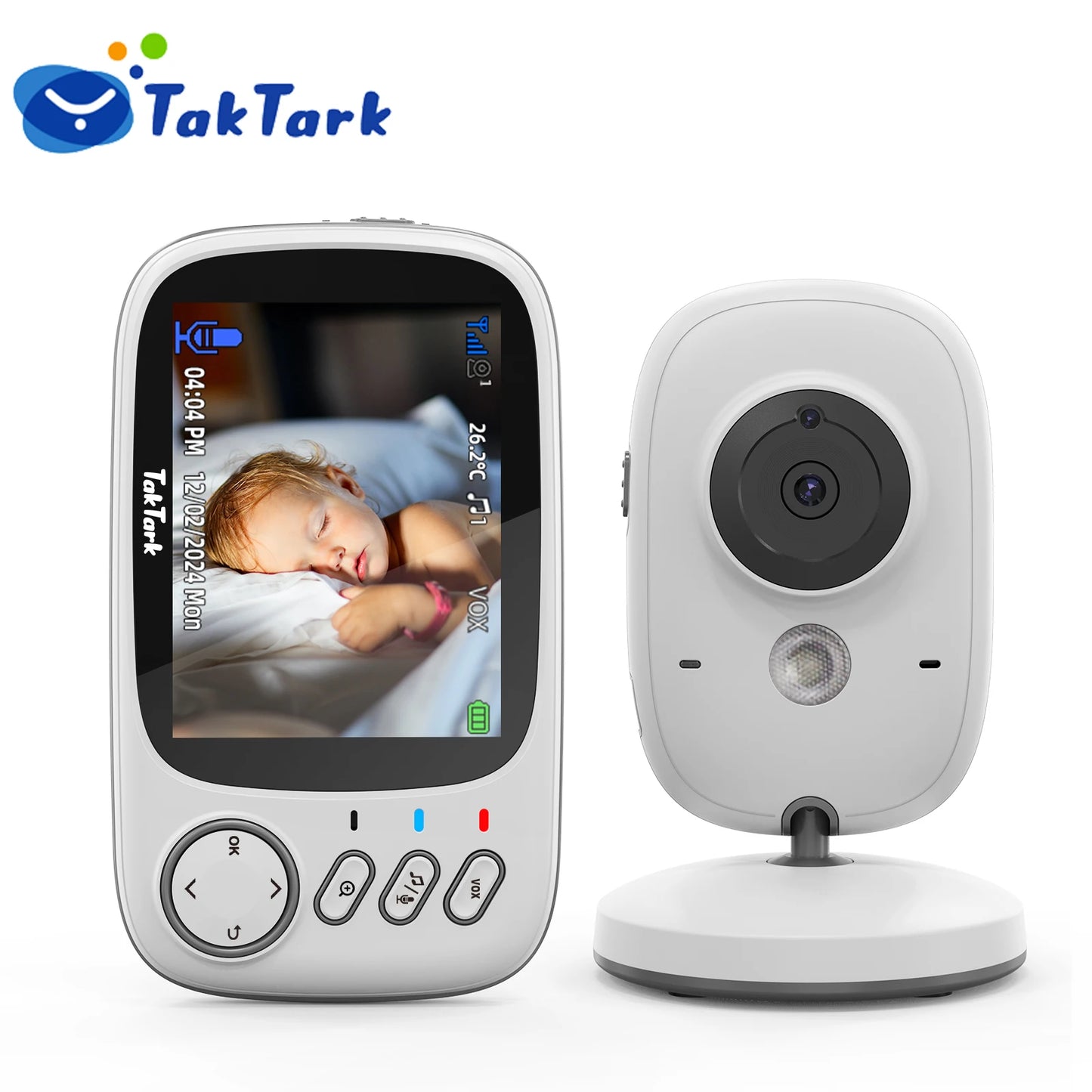 Wireless Video Baby Monitor 3.2-Inch: Auto Night Vision, Intercom, and Temperature Alerts