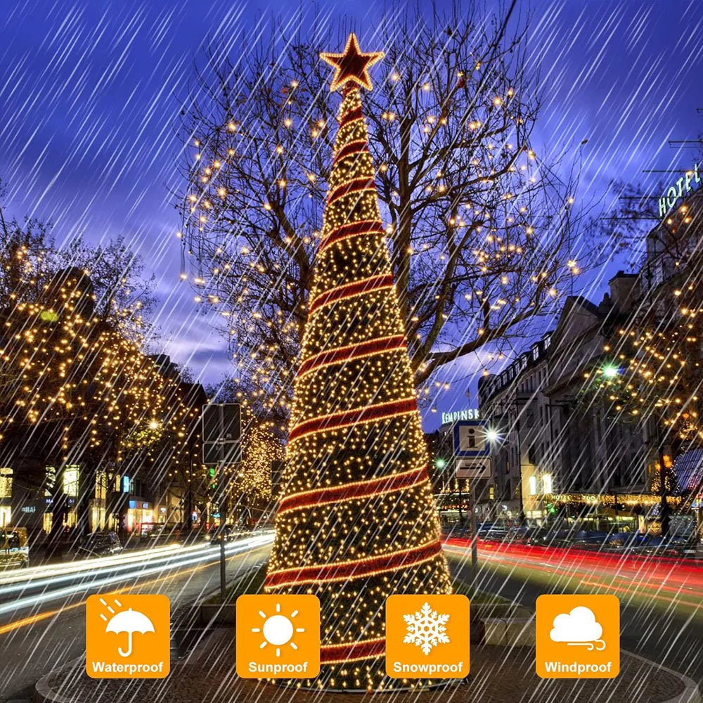 Outdoor Solar String Lights: 7M/12M/22M/32M LED Twinkle Fairy Lights for Christmas and Patio Decor