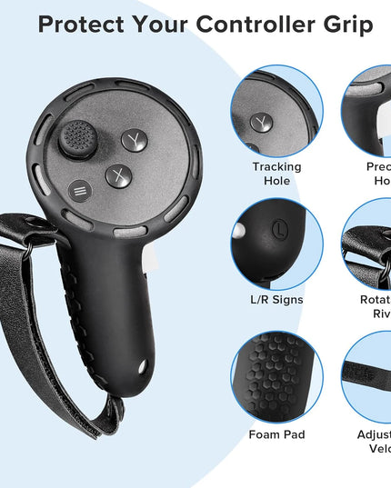7-in-1 VR Accessories Kit for Meta Quest 3: Silicone Protective Cover and Lens Cap