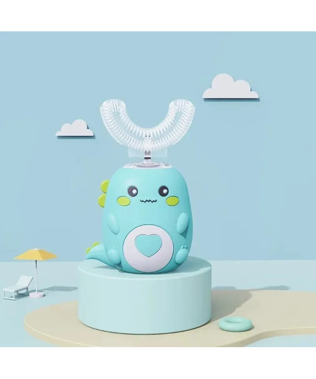 360° Automatic Children’s Toothbrush: USB Rechargeable U-Shaped Silicone Design