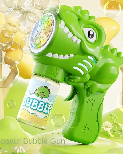 6-Hole Dinosaur Bubble Machine: Fully Automatic Electric Bubble Gun for Kids