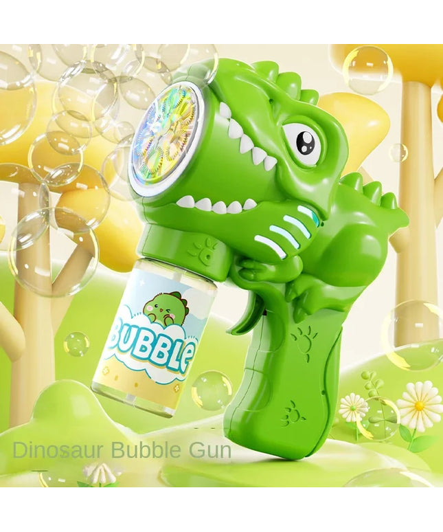 6-Hole Dinosaur Bubble Machine: Fully Automatic Electric Bubble Gun for Kids