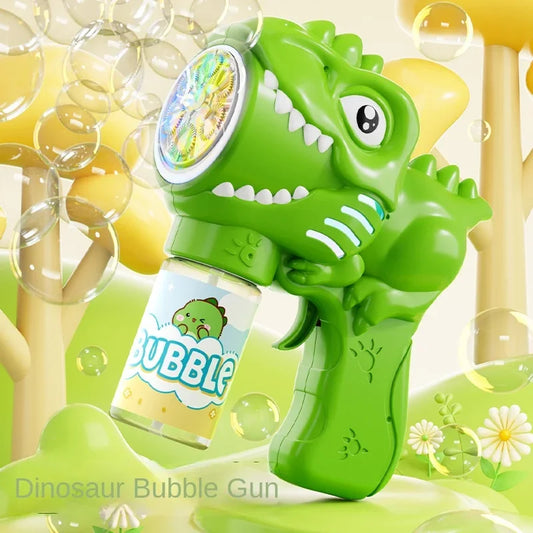 6-Hole Dinosaur Bubble Machine: Fully Automatic Electric Bubble Gun for Kids