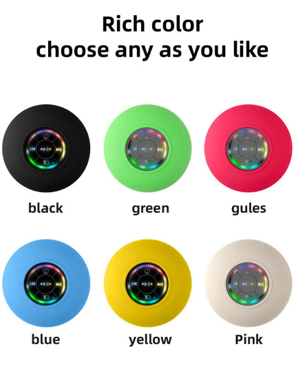 Wireless Shower Speaker: IPX4 Mini Bluetooth Speaker with RGB Light and Microphone