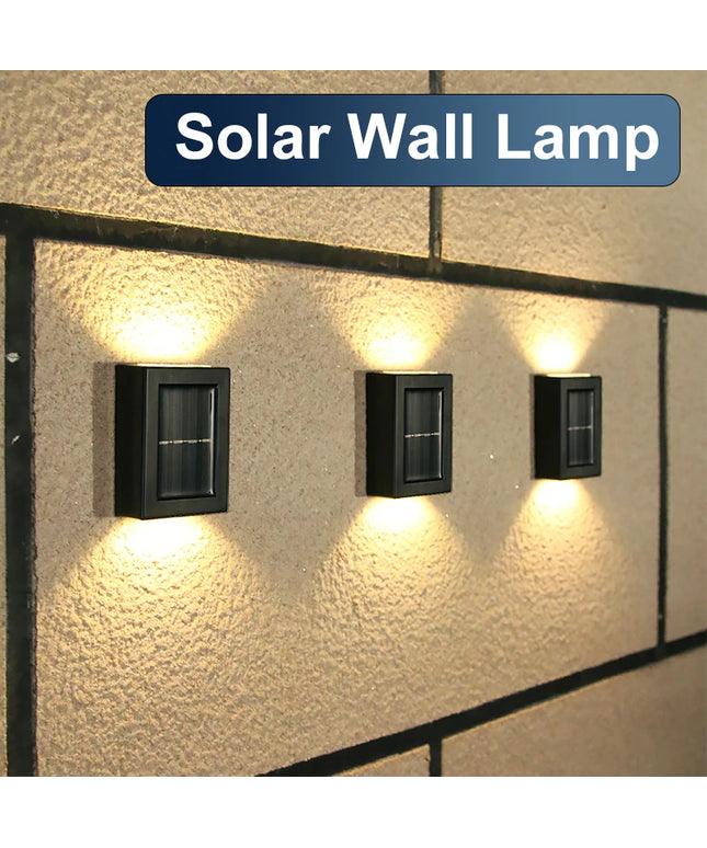 Solar Powered Wall Lamp: Waterproof LED Lights for Outdoor Garden and Landscape Lighting