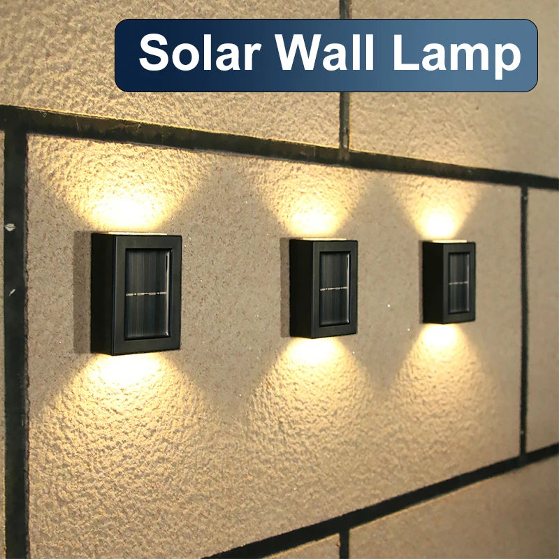 Solar Powered Wall Lamp: Waterproof LED Lights for Outdoor Garden and Landscape Lighting