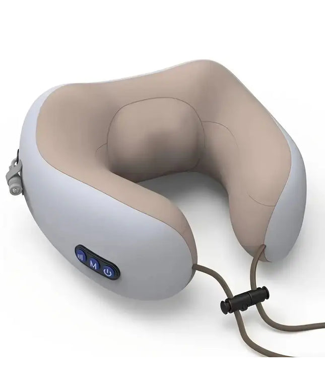 Adjustable Heating Electric Neck Massage Pillow: U-Shaped Memory Foam for Ultimate Relaxation