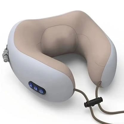 Adjustable Heating Electric Neck Massage Pillow: U-Shaped Memory Foam for Ultimate Relaxation