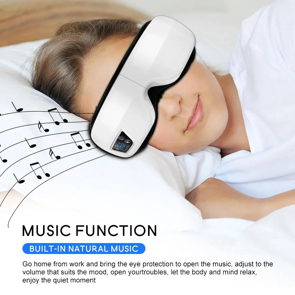 Smart Eye Massager with 6D Airbag Vibration: Bluetooth Hot Compress for Eye Comfort and Fatigue Relief