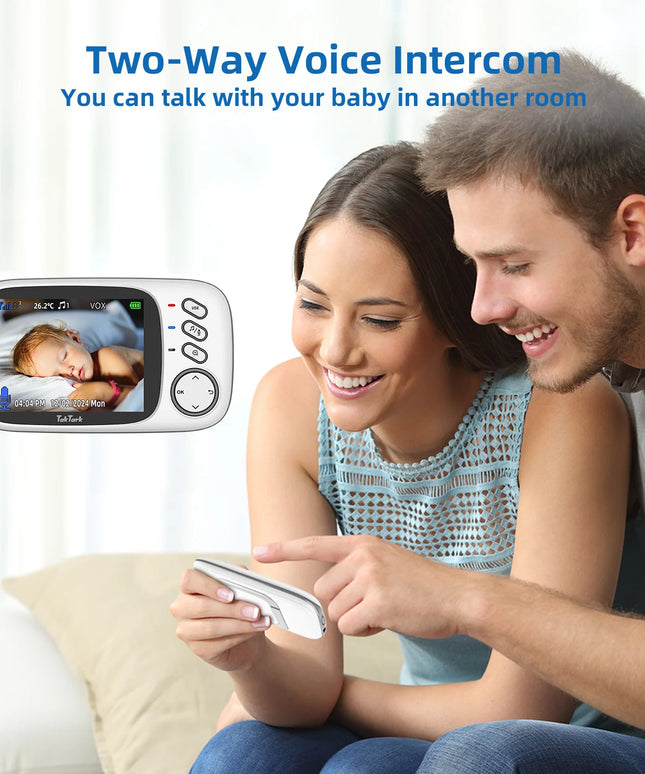 Wireless Video Baby Monitor 3.2-Inch: Auto Night Vision, Intercom, and Temperature Alerts