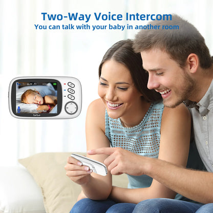 Wireless Video Baby Monitor 3.2-Inch: Auto Night Vision, Intercom, and Temperature Alerts