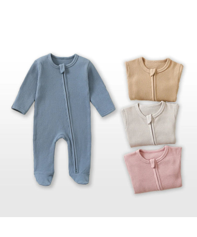 Cotton Baby Rompers: 100% Cotton Zipper Footed Jumpsuit for Infants
