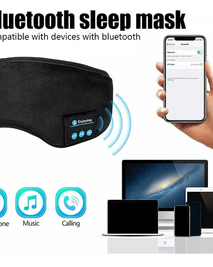 Bluetooth Sleeping Headphones Eye Mask: Soft Wireless Music Earphones for Sleep