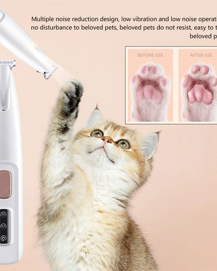 Portable Nail Grooming Tool for Pets: Rechargeable Cordless Dog Paw Trimmer with LED Light
