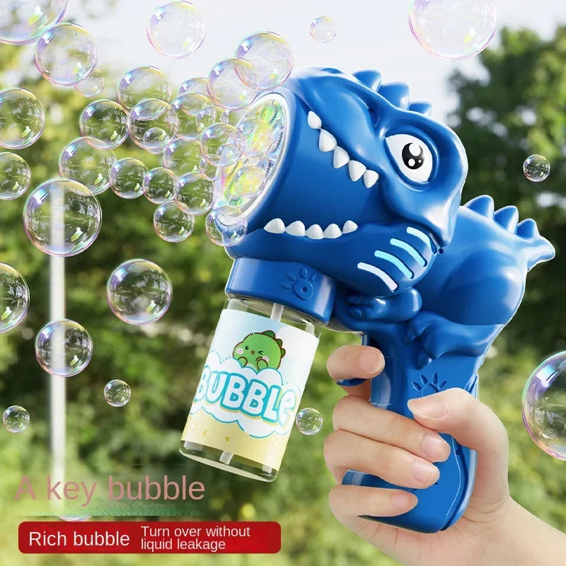 6-Hole Dinosaur Bubble Machine: Fully Automatic Electric Bubble Gun for Kids