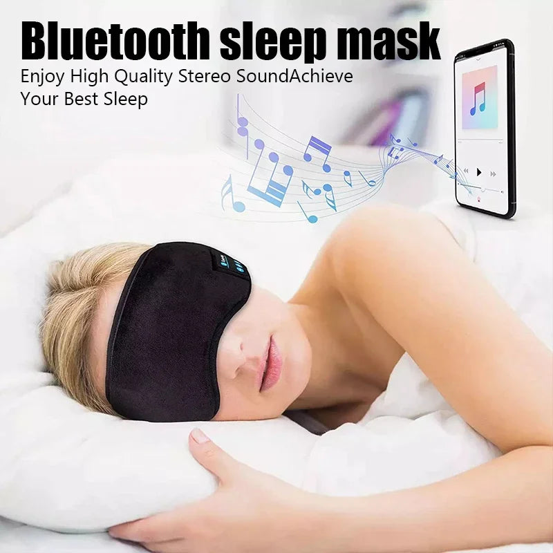 Bluetooth Sleeping Headphones Eye Mask: Soft Wireless Music Earphones for Sleep