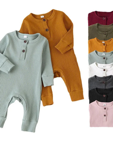 Autumn Cotton Romper for Newborns: Long Sleeve Playsuit for Infants