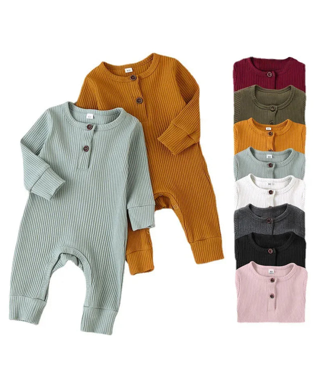 Autumn Cotton Romper for Newborns: Long Sleeve Playsuit for Infants