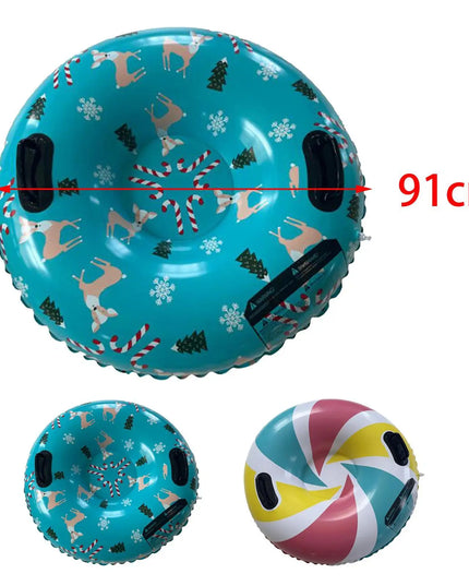 Winter Snow Tubes: 35.83-Inch Inflatable Sled for Kids and Adults – Fun Multicolor Options