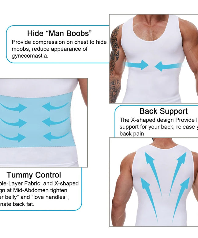 Men's Compression Vest: Tummy Control Shapewear for a Slimmer Abdomen