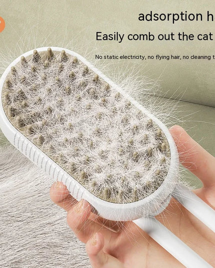 New Pet Spray Comb for Cats and Dogs Pet Electric Spray Hair Removal Comb One Key Spray Anti-Flying Massage Brush, Clean Massage